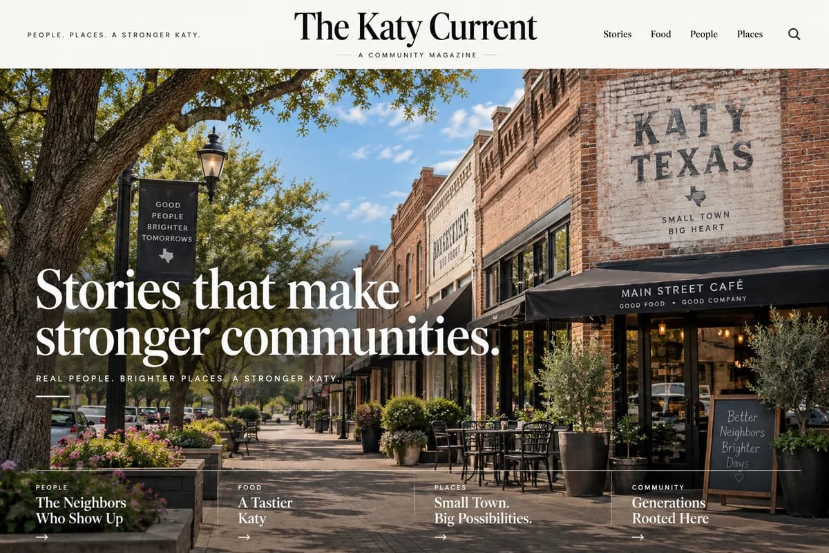 Illustrative Katy Current community website concept